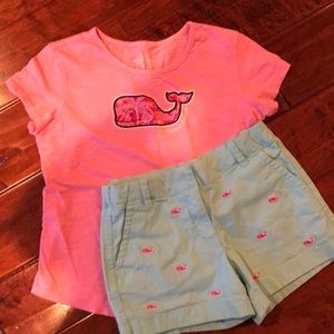 Vineyard Vines Girls shorts (10) and shirt (10-12)